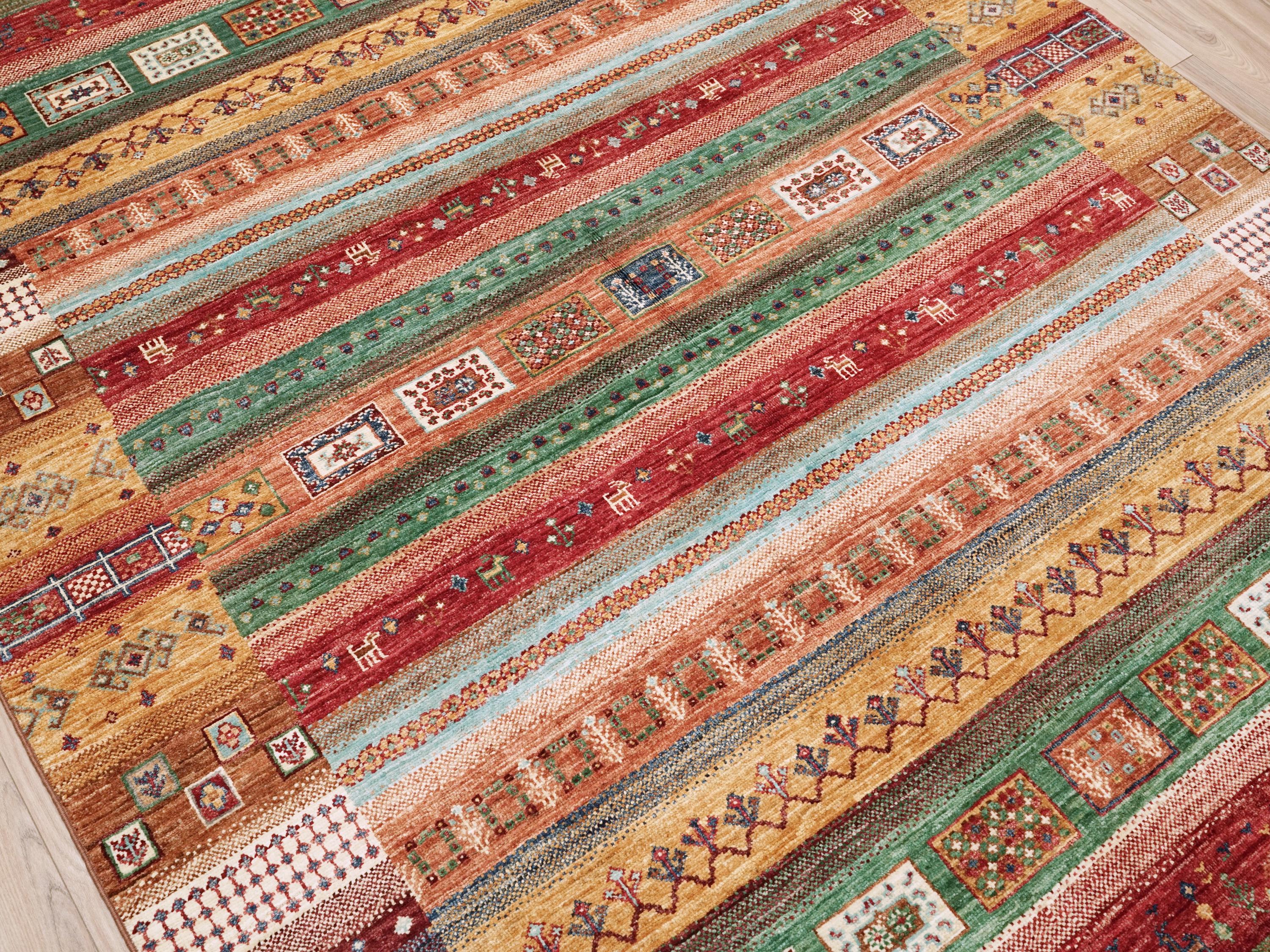 6 x 8 Ft Red Loribaft Rug - Hand Knotted Wool Tribal Area Rug