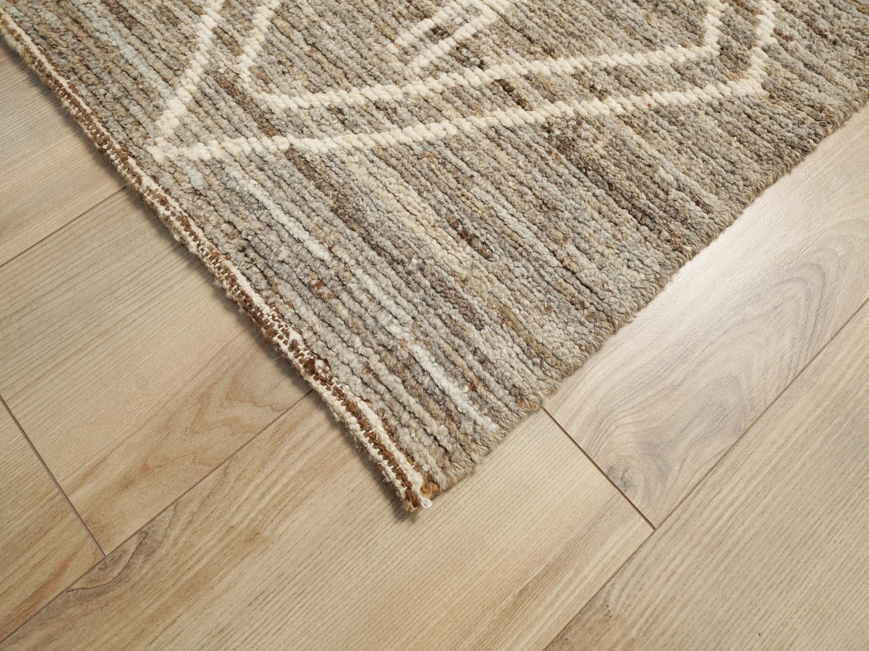 16 Ft Hand Knotted Moroccan Runner Rug - Afghan Wool Rug