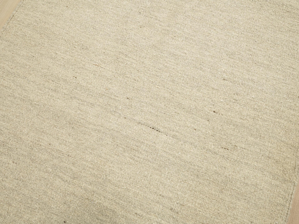 10 Ft Handmade Beige Kilim Runner Rug - Afghan Wool Hallway Rug