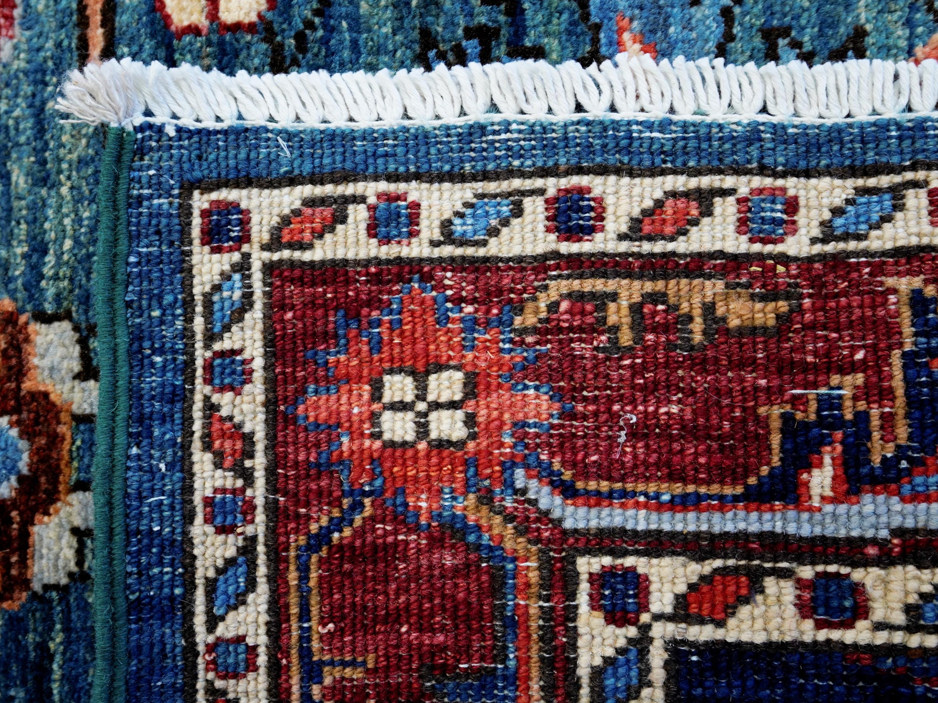 3x5 Ft Blue Bidjar Rug - Handmade Afghan Area Rug