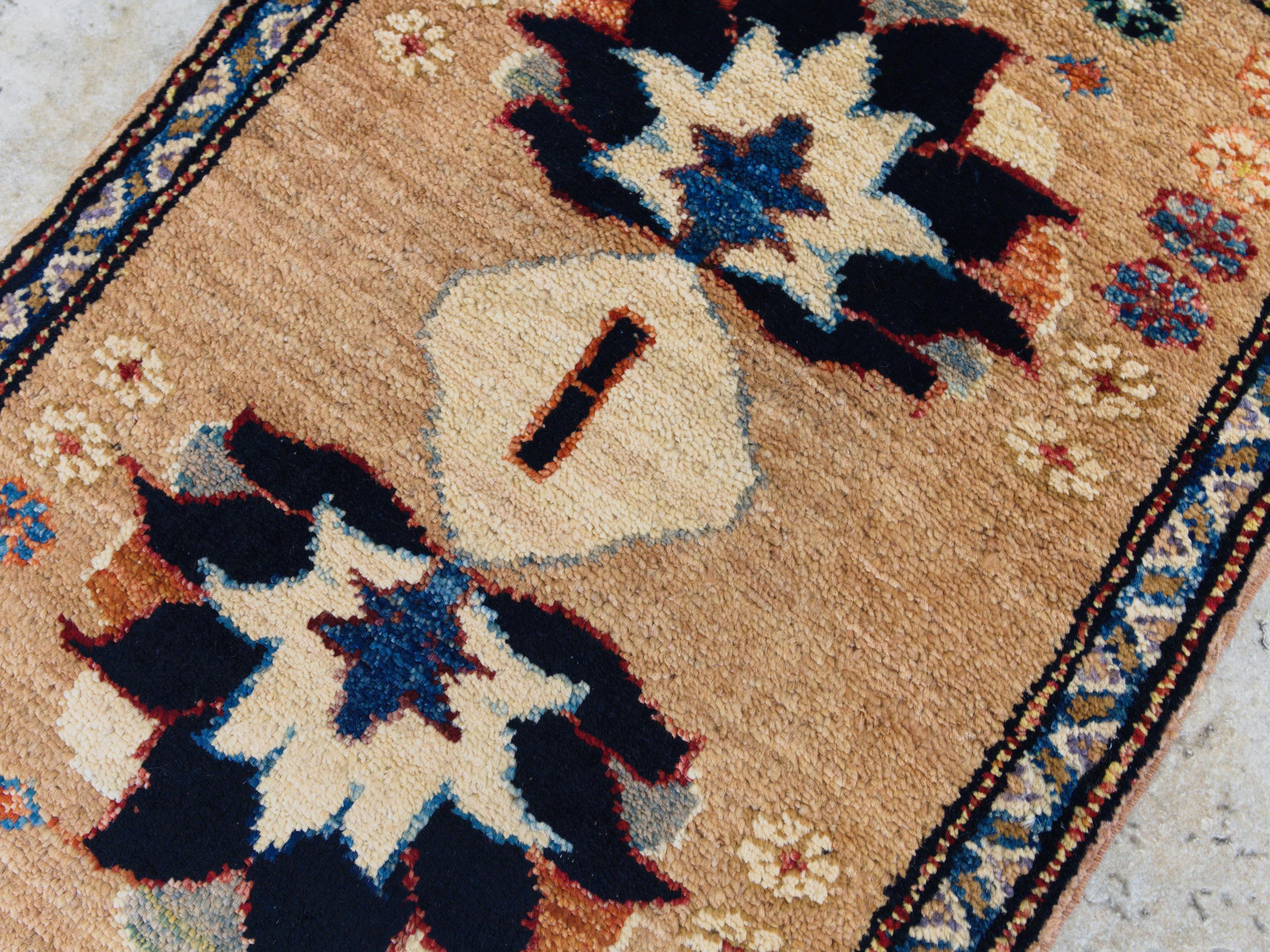 1x2 Ft Light Brown Serapi Rug - Floral Accent Rug