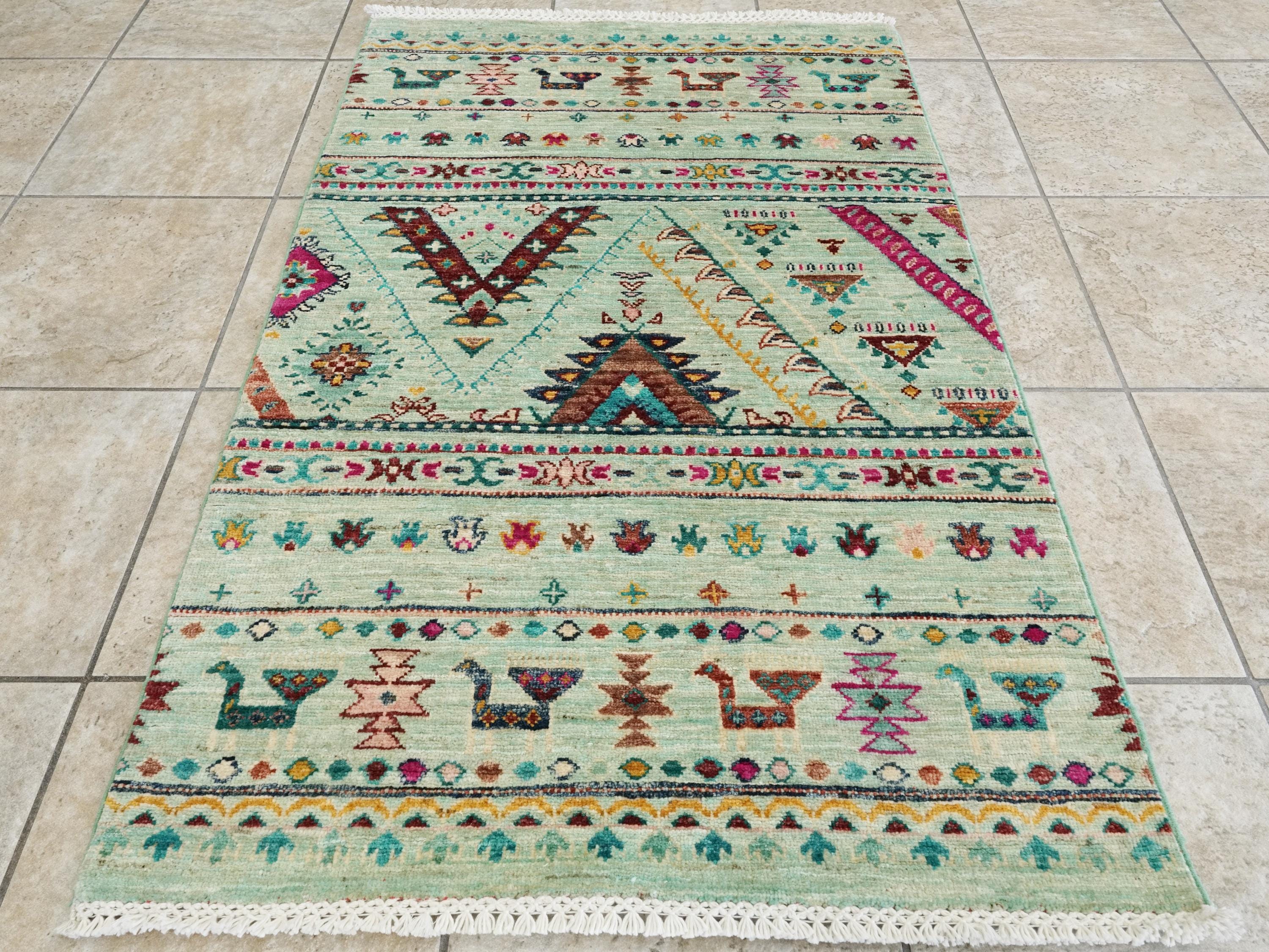 3x4 Ft Hand Knotted Wool Khorjin Rug - Traditional Oriental Area Rug