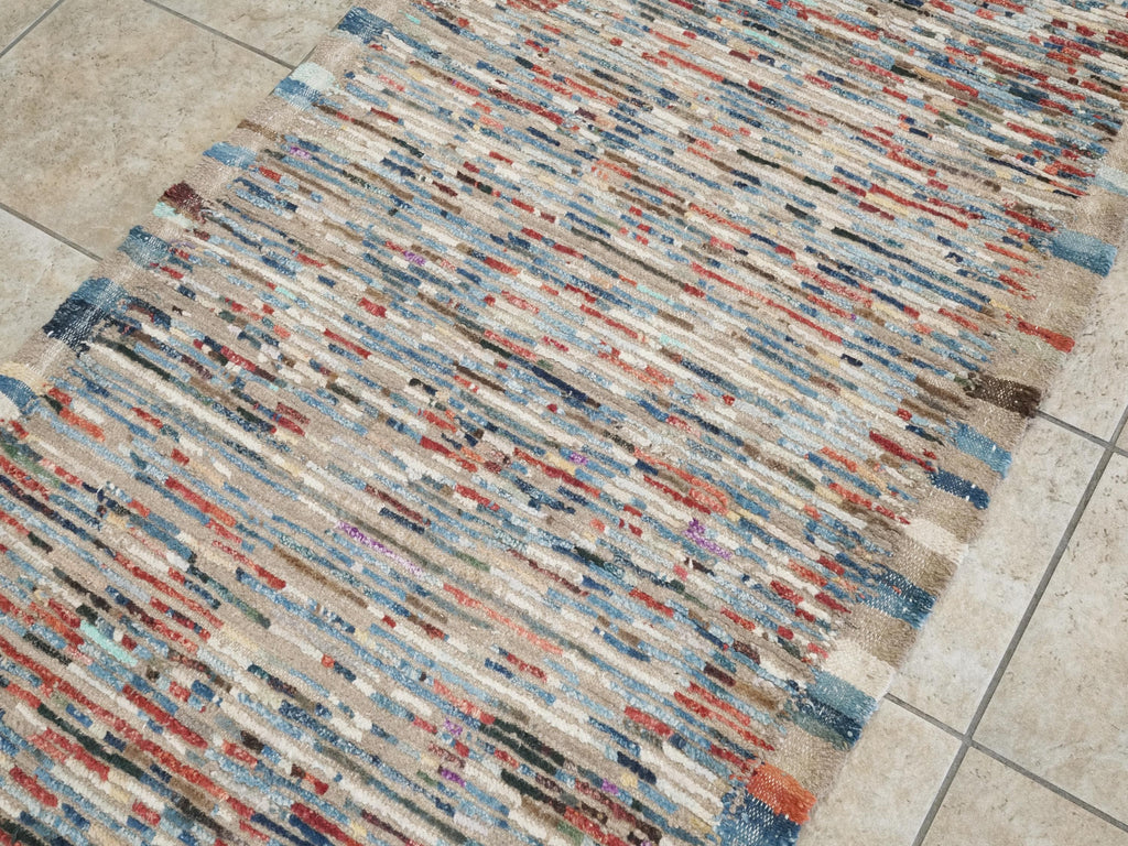 8 Ft Moroccan Runner Rug - Colorful Handmade wool Rug