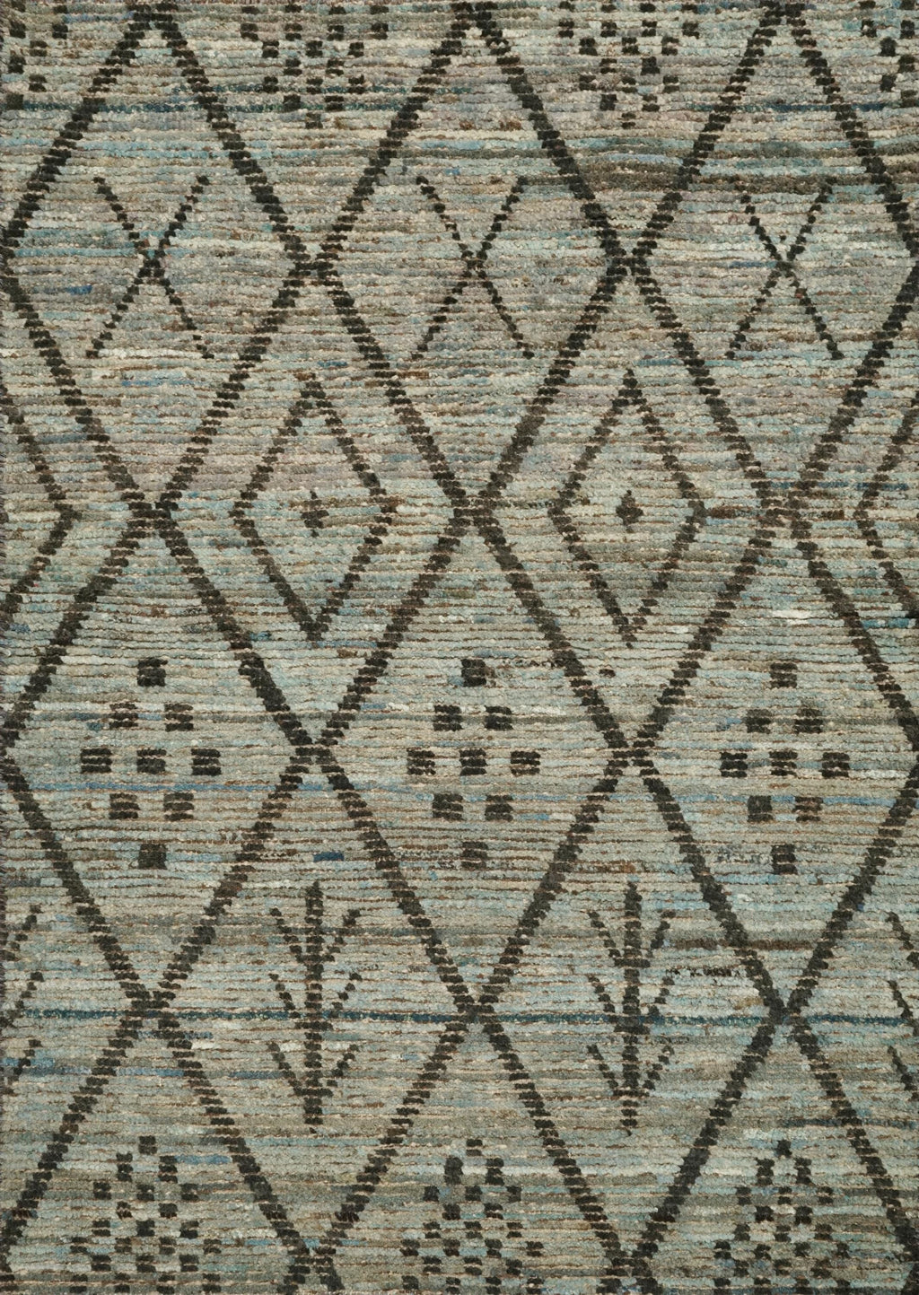 3x5 Ft Blue Moroccan Rug - Hand Knotted Afghan Rug