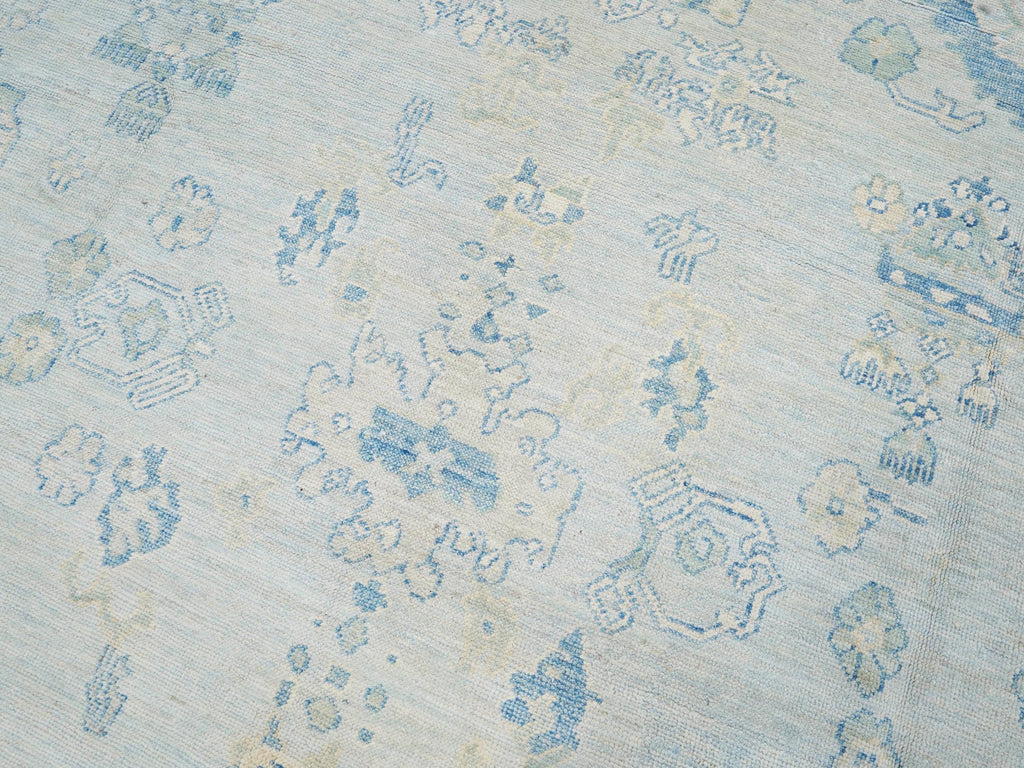9x12 Ft Light Blue Oushak Rug - Handmade Area Rug