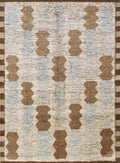6x9 Ft Blue & Brown Moroccan Rug - Hand Knotted Afghan Rug