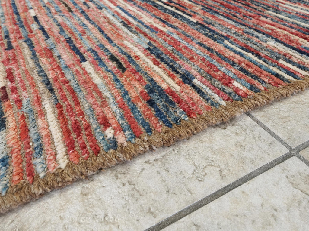 10 Ft Red Moroccan Runner Rug - Afghan Handmade Wool Rug