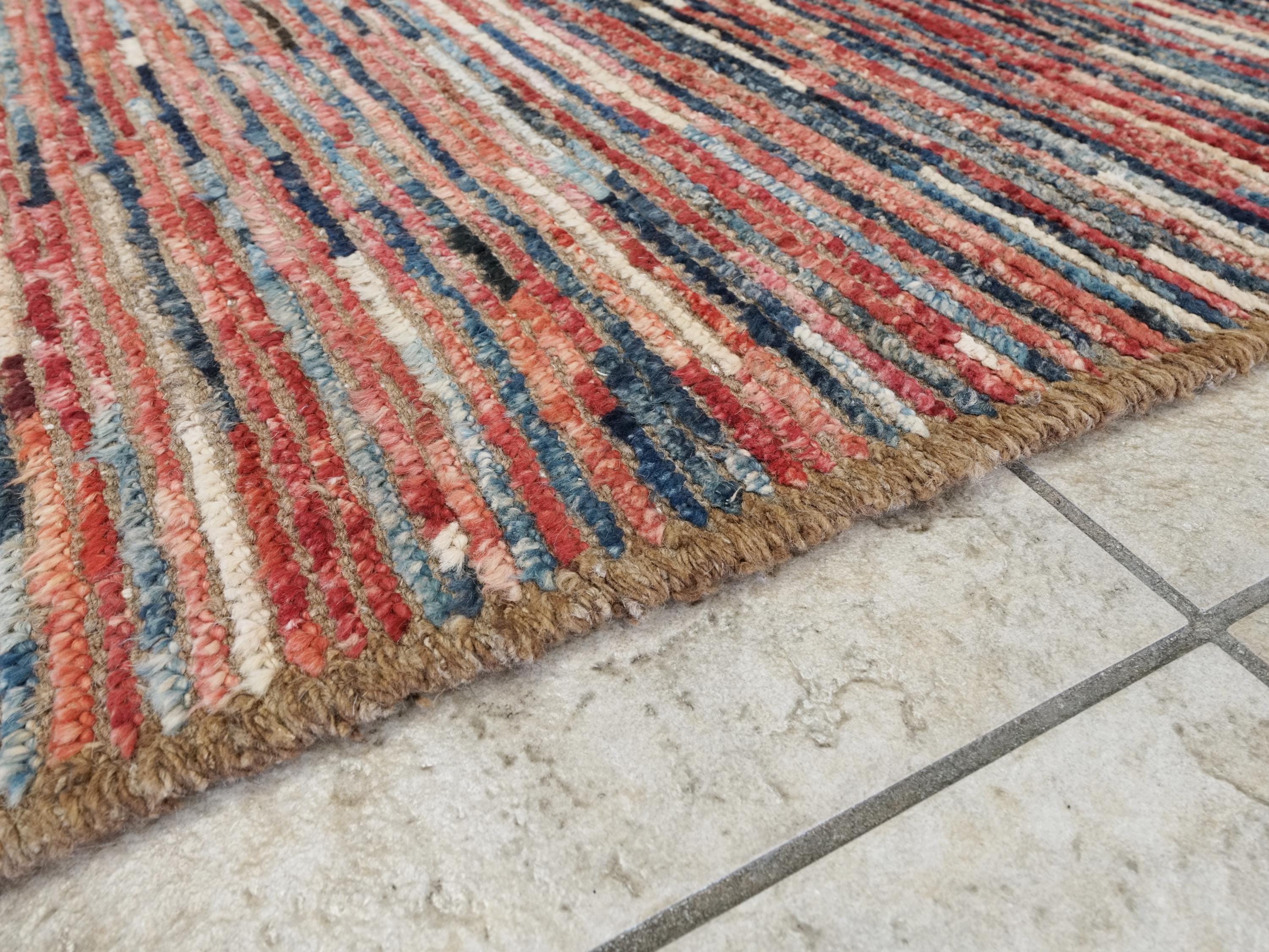 10 Ft Red Moroccan Runner Rug - Afghan Handmade Wool Rug