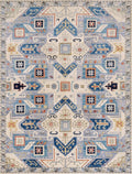 9x12 Ft Light Blue Heriz Rug - Traditional Hand Knotted Area Rug - Geometric Design