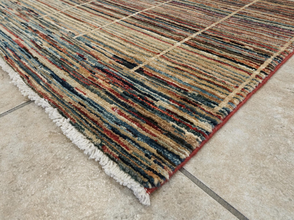 8x10 Ft Stripped Gabbeh Rug - Hand Knotted Wool Area Rug