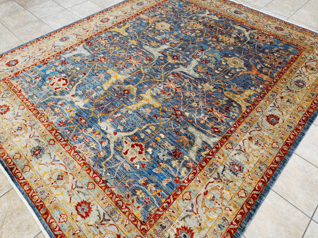 8x10 Ft Blue Bidjar Rug - Hand Knotted Wool Oriental Rug