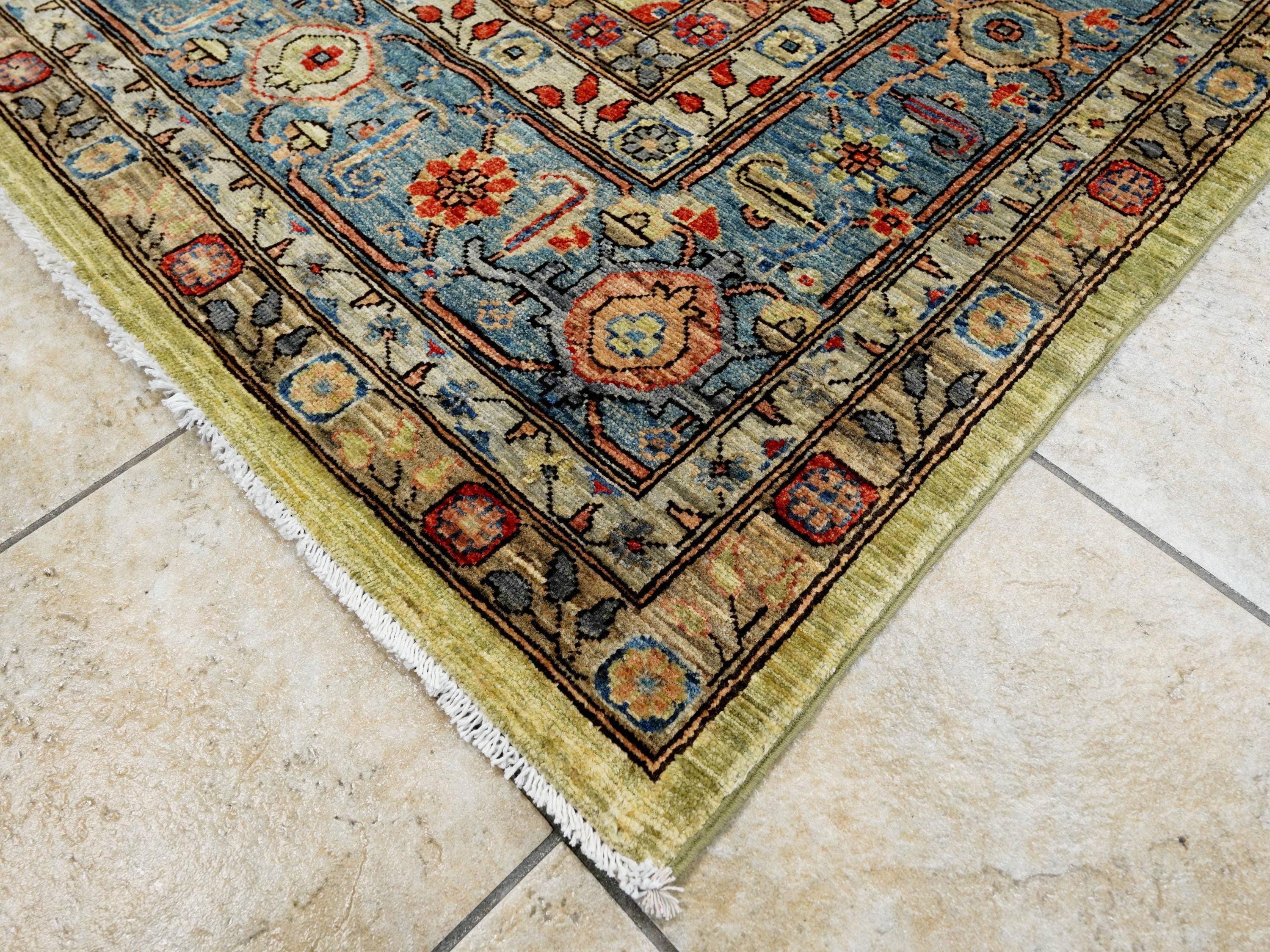 9x12 Ft Green Bidjar Rug - Afghan Oriental Area Rug