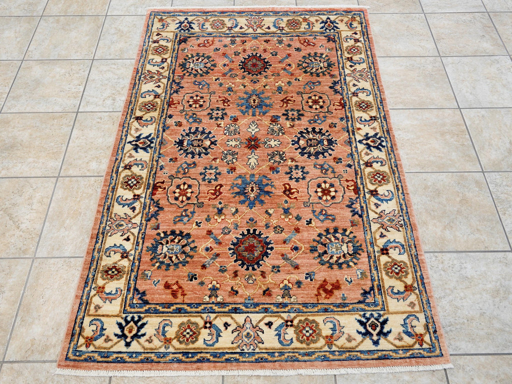 4x6 Ft Peach Orange Serapi Rug - Hand Knotted Oriental Rug