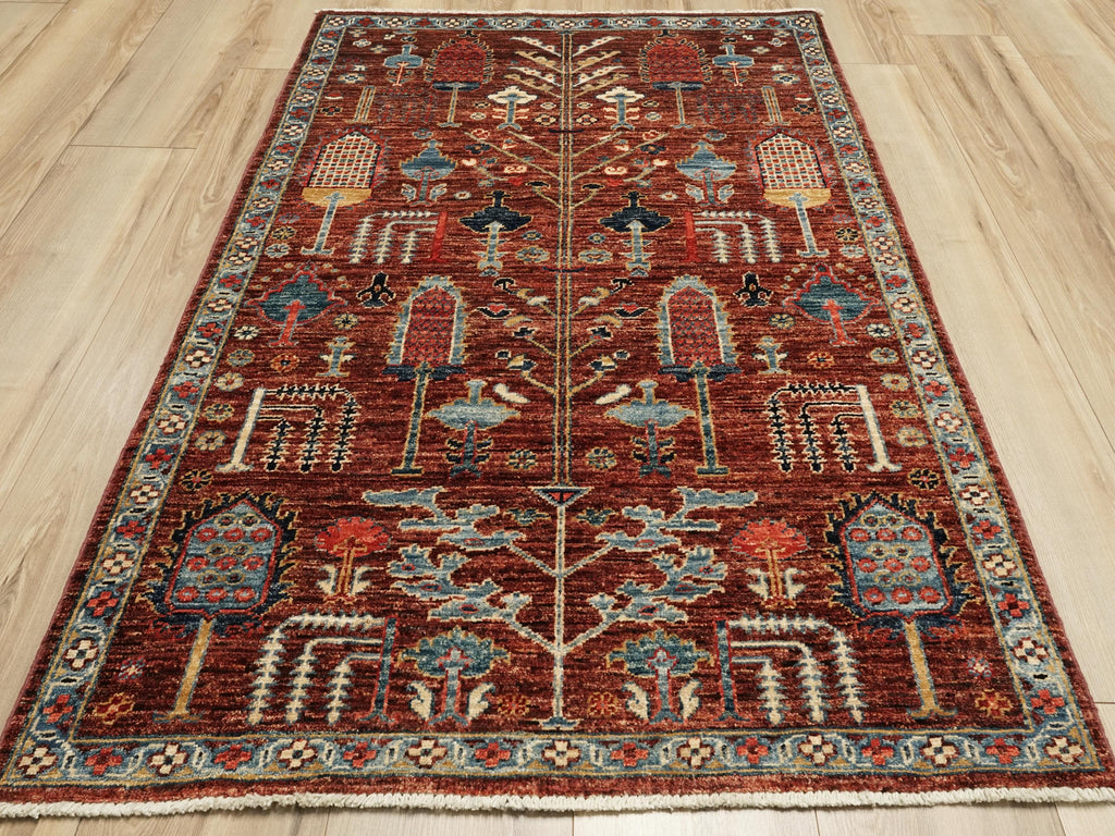 3x5 Ft Handmade Serapi Rug - Red Oriental Rug