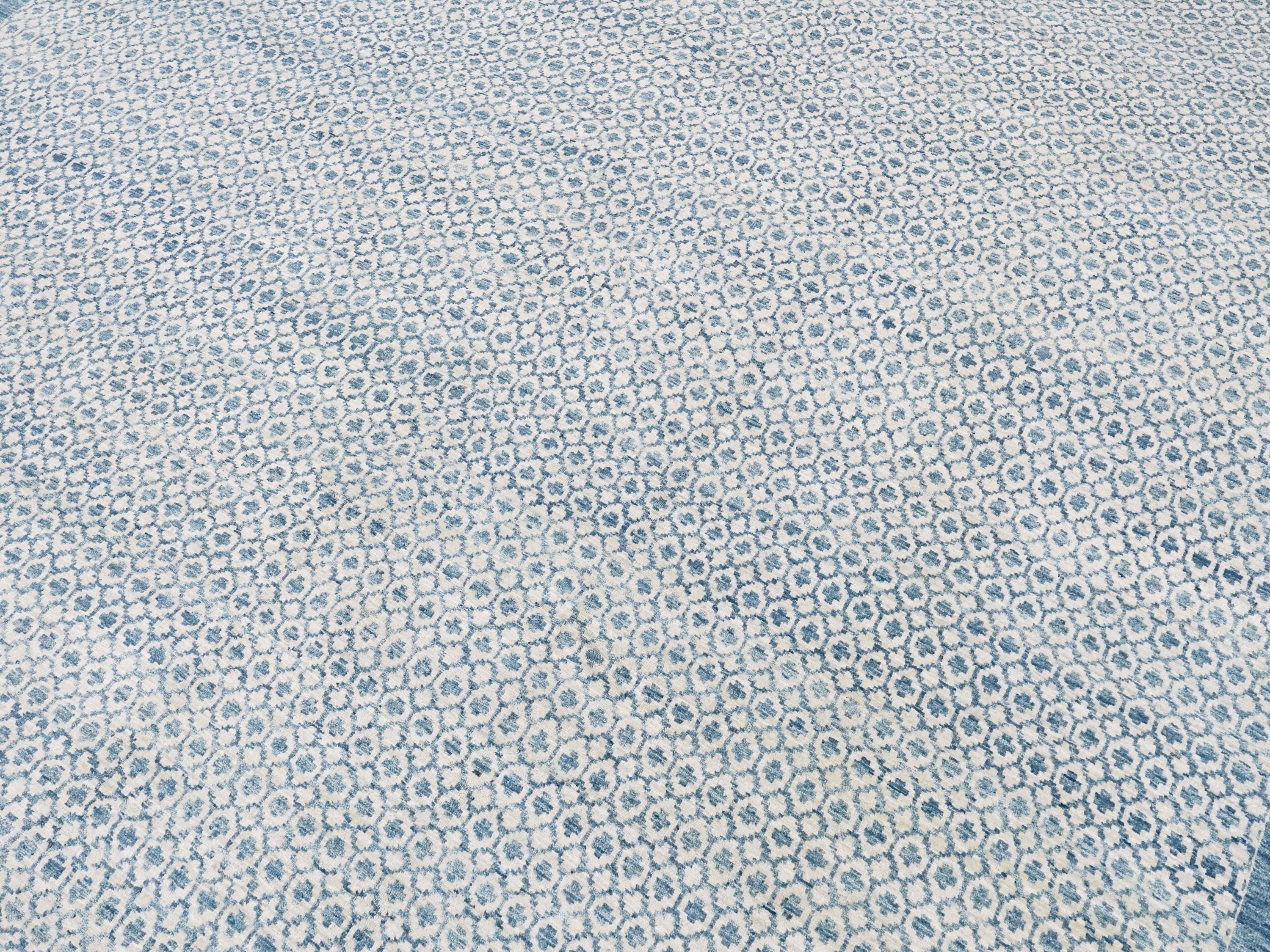 8x10 Ft Blue Gabbeh Rug - Hand Knotted Ghazni Wool Rug