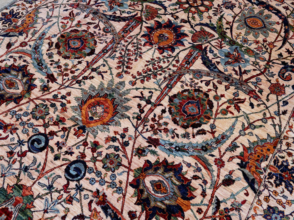 9x12 Ft Beige Serapi Rug - Afghan Oriental Area Rug - Persian Design