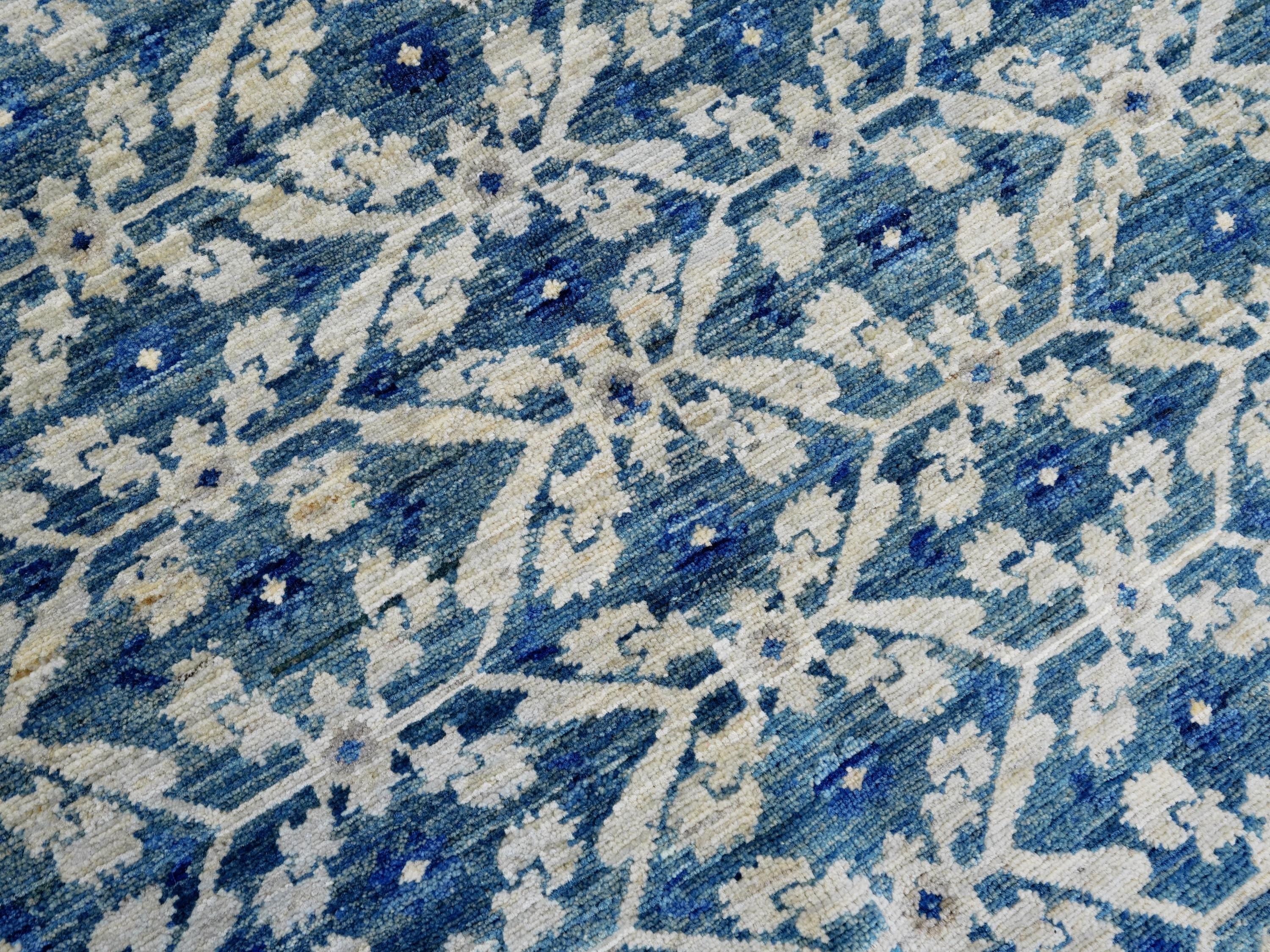 6x9 Ft Blue Serapi Rug - Traditional Wool Rug - All Over Design