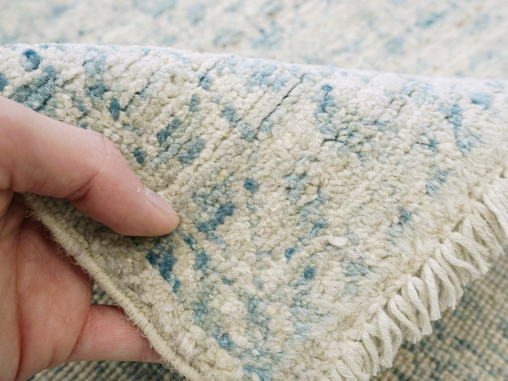3x5 Ft Handmade Heriz Rug - Blue Vintage Area Rug