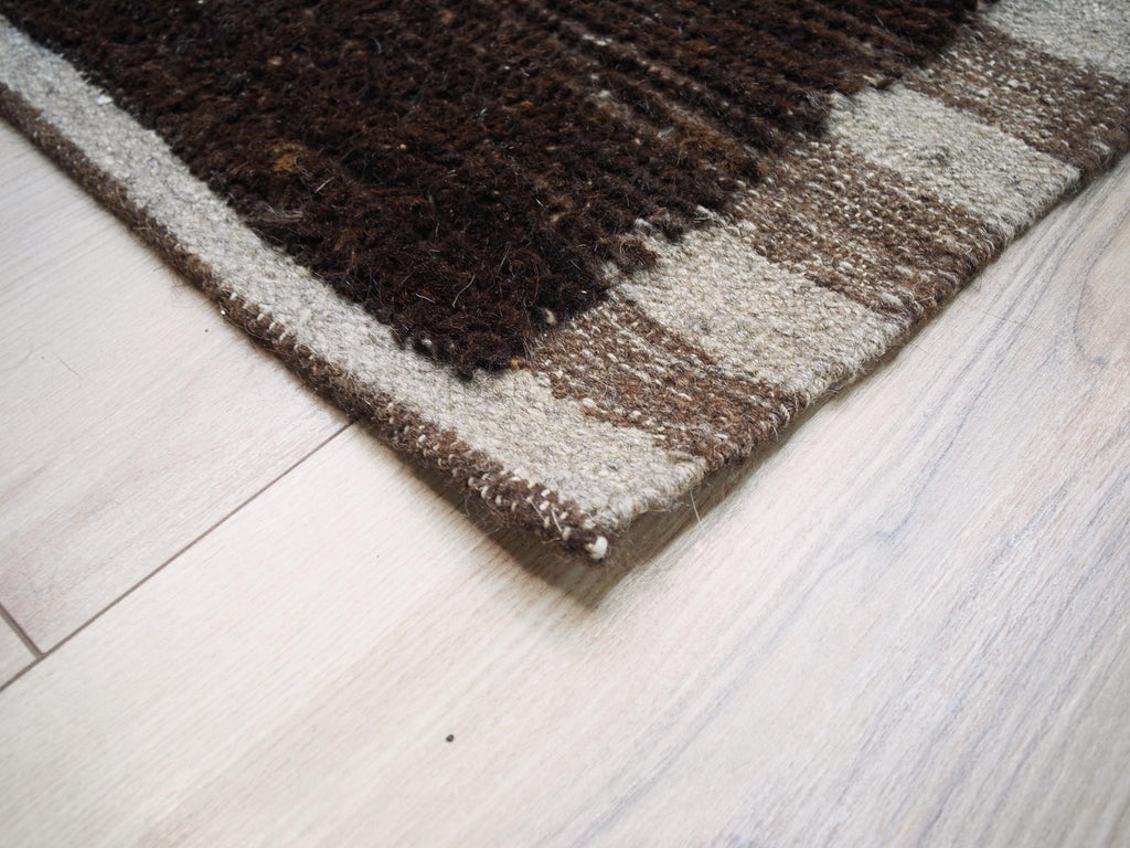 9x12 Ft Dark Brown Moroccan Rug - Hand Knotted Afghan Area Rug
