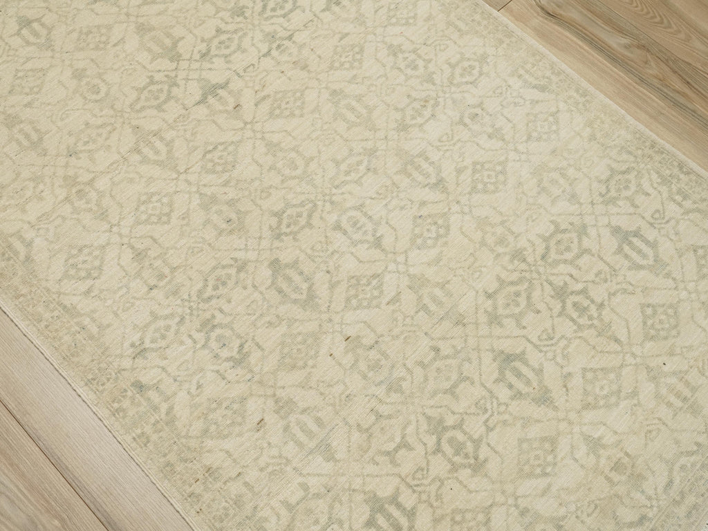 3x5 Ft White Heriz Rug - Ghazni Wool - Oriental Area Rug
