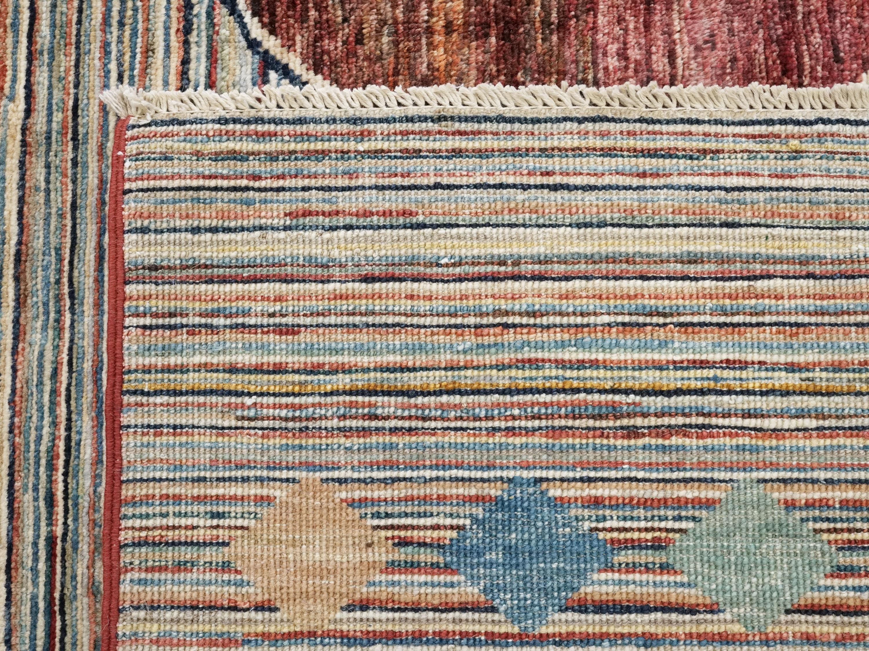 7x10 Ft Hand Knotted Gabbeh Rug - Colorful Area Rug