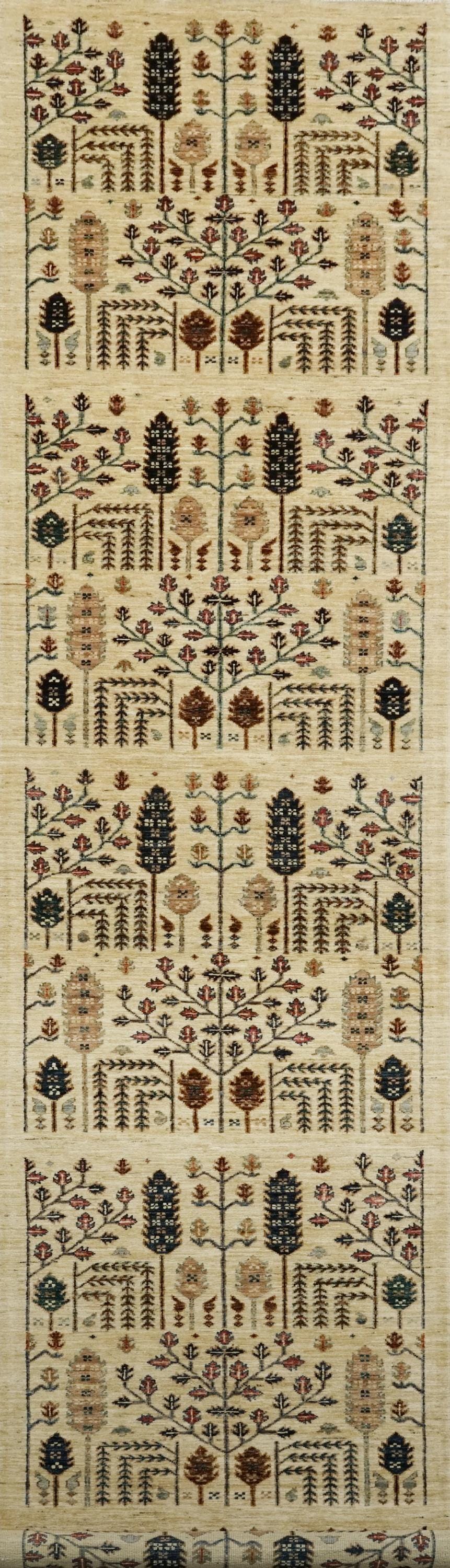 15 Ft Beige Serapi Runner Rug - Handmade Afghan Rug - Persian Design