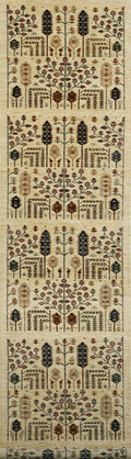 15 Ft Beige Serapi Runner Rug - Handmade Afghan Rug - Persian Design