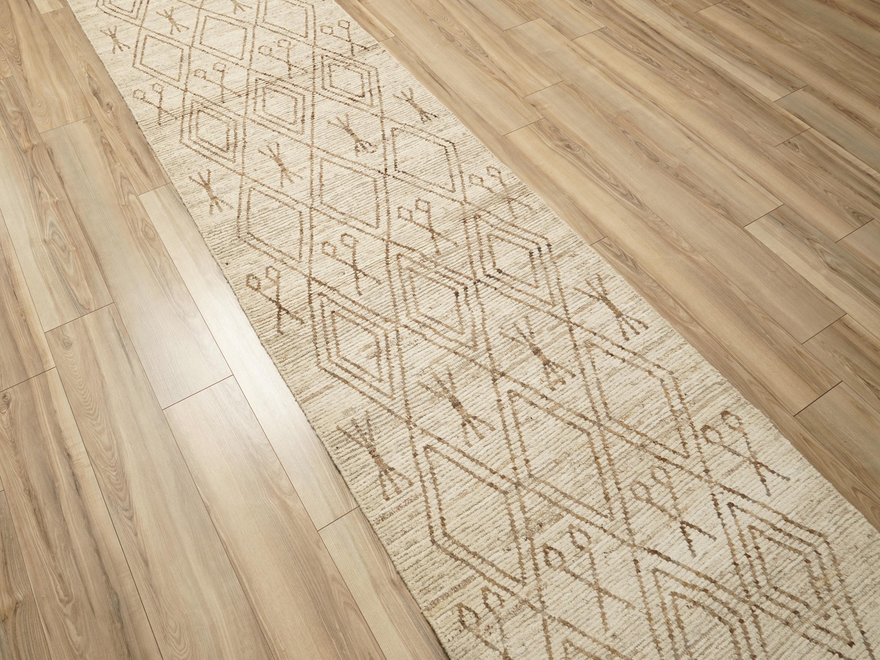16 Ft Beige Moroccan Runner Rug - Afghan Wool Hallway Rug