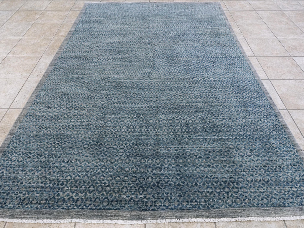 6x9 Ft Blue Gabbeh Rug - Afghan Wool Area Rug