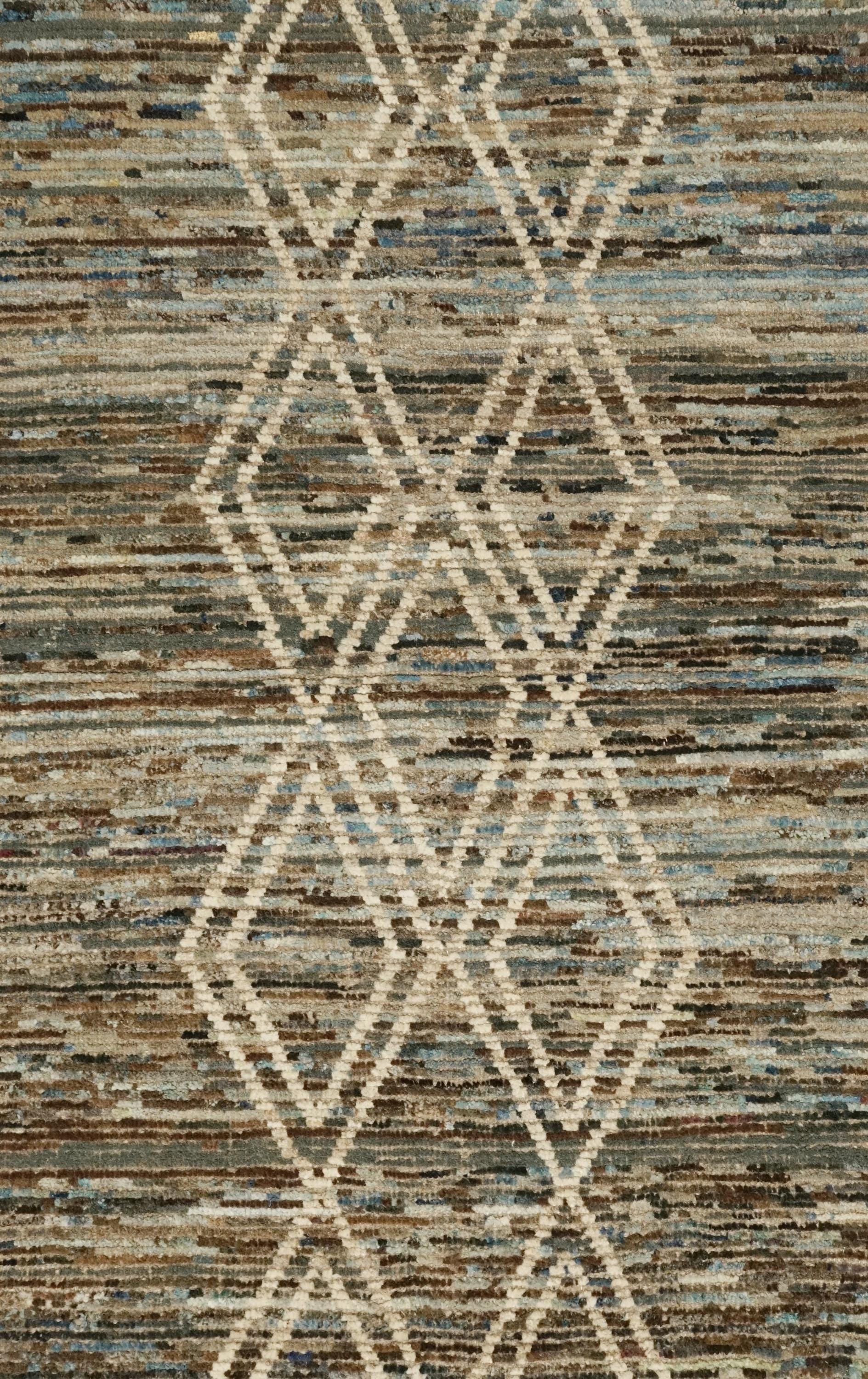 3x5 Ft Blue Moroccan Rug - Hand Knotted Area Rug