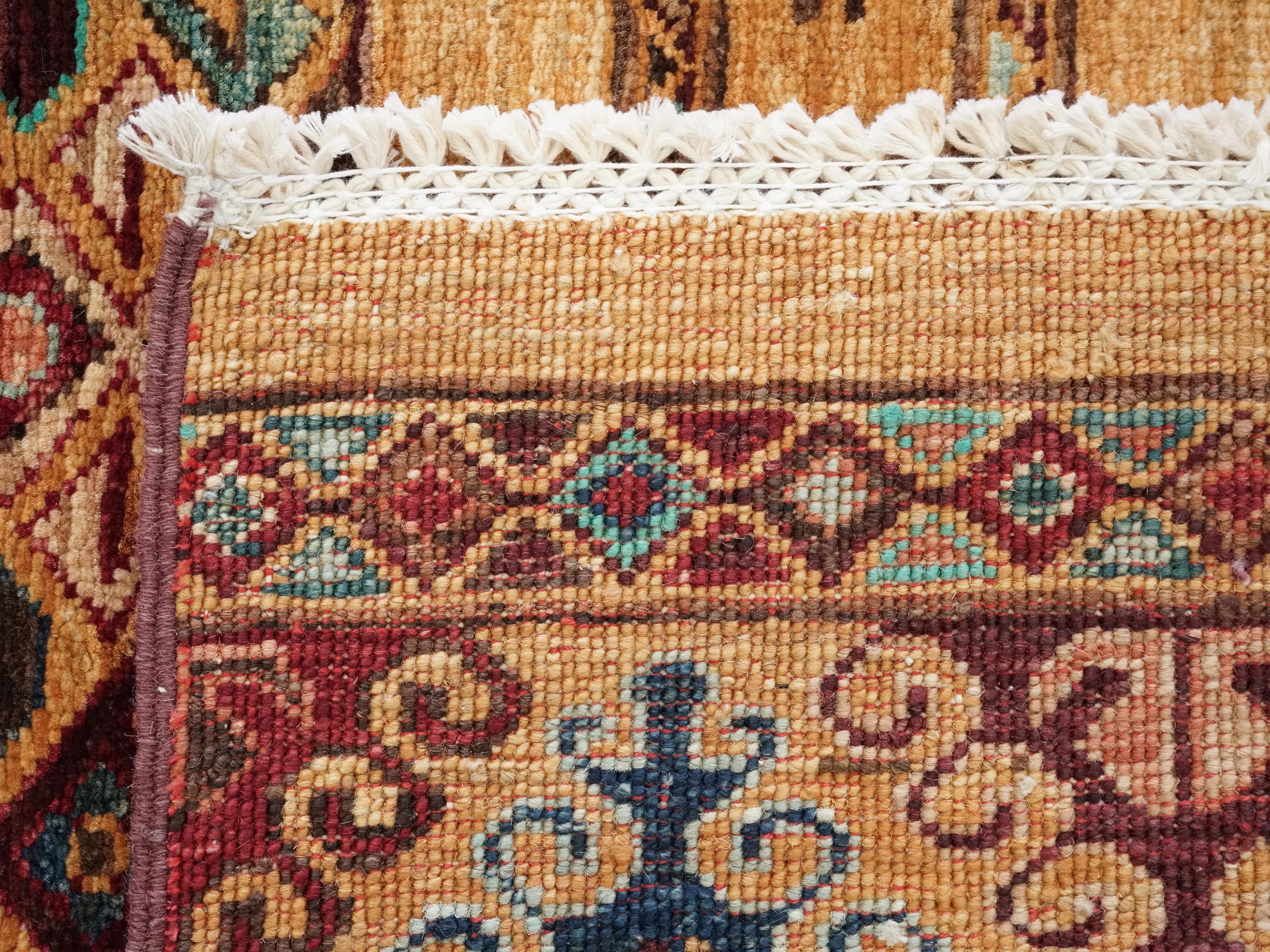 3x4 Ft Yellow Khorjin Rug - Hand Knotted Wool Oriental Rug