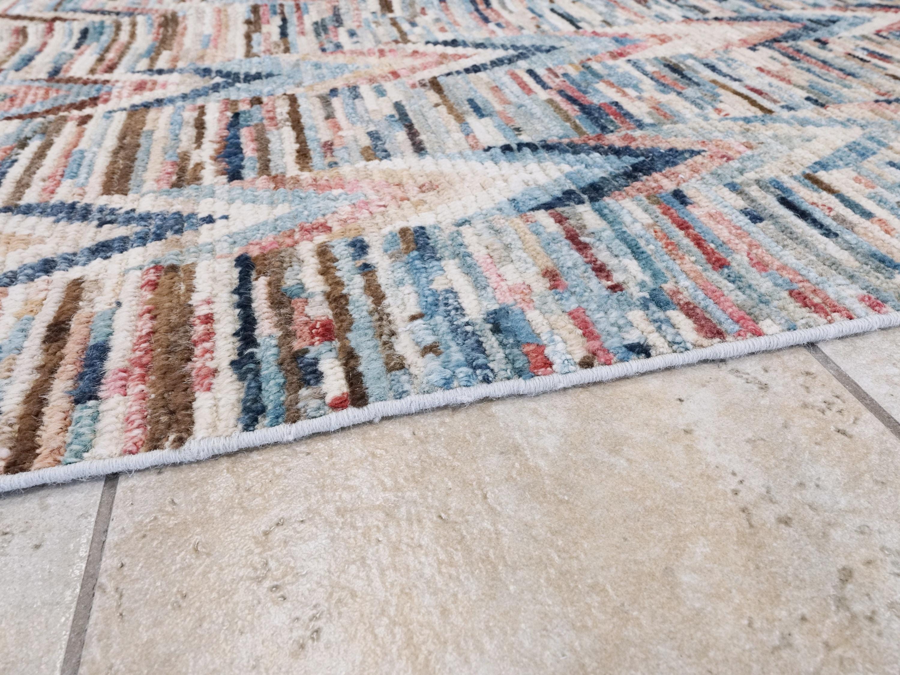 10x14 Ft Colorful Moroccan Rug - Afghan Handmade Wool Rug