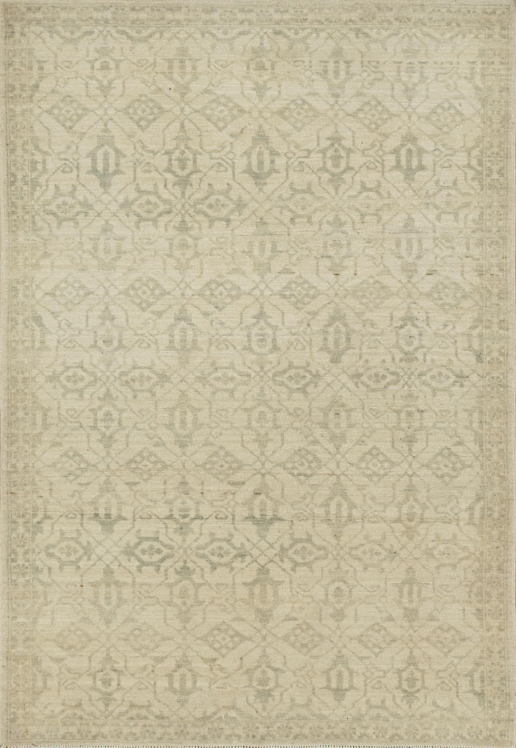 3x5 Ft White Heriz Rug - Ghazni Wool - Oriental Area Rug