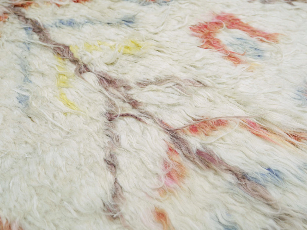 5x7 Ft Beige Moroccan Rug - Shaggy Floral Area Rug