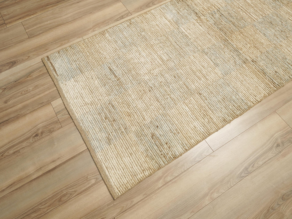 10 Ft Handmade Beige Moroccan Runner Rug - Afghan Wool Rug