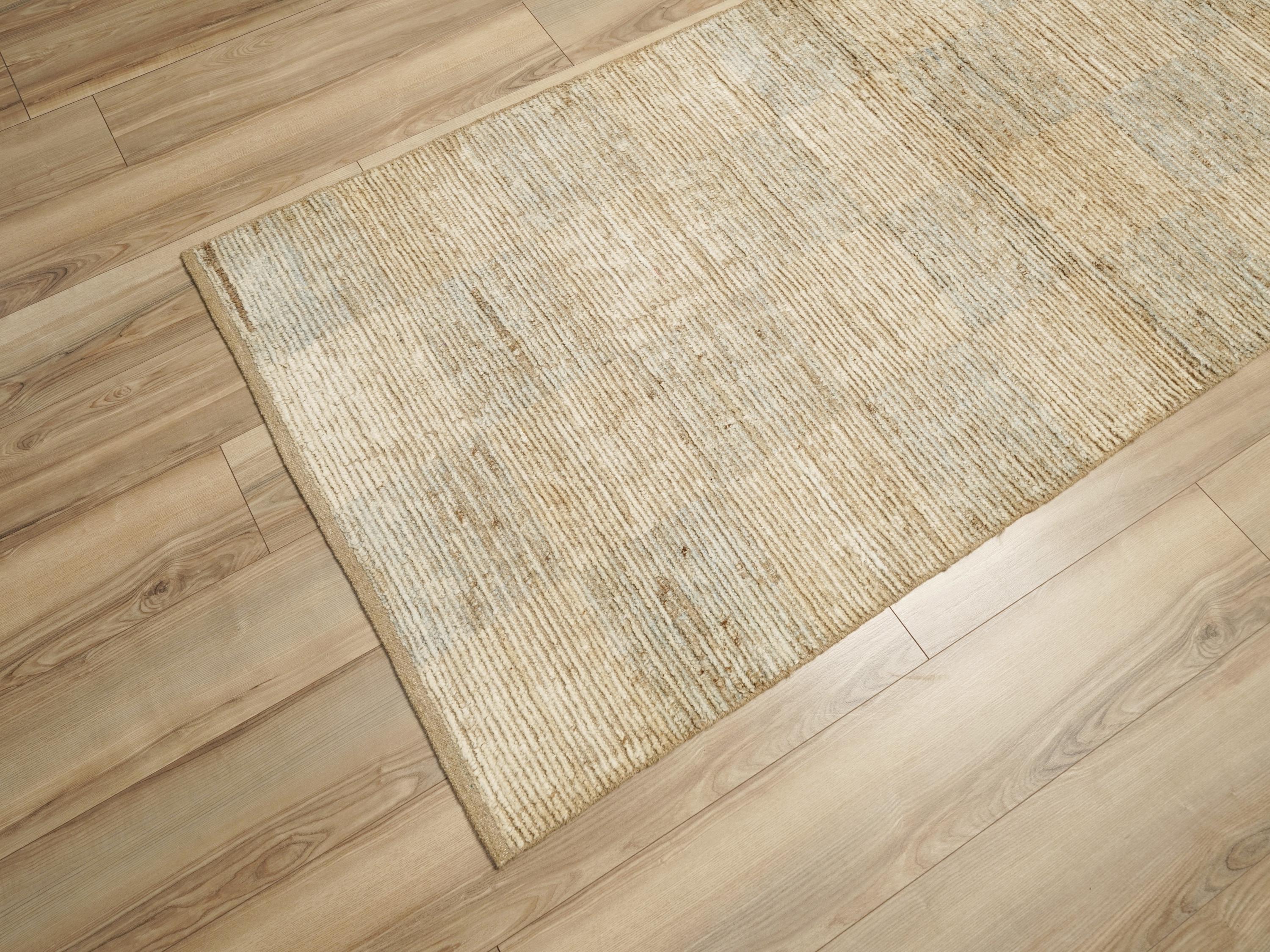 10 Ft Handmade Beige Moroccan Runner Rug - Afghan Wool Rug