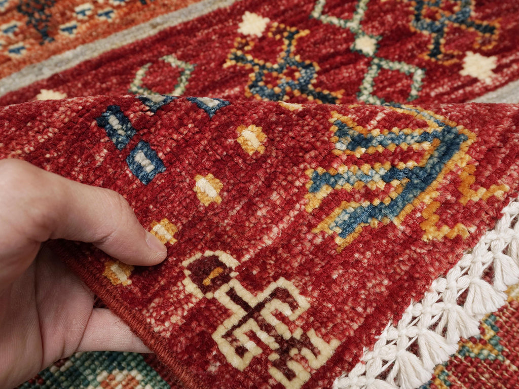 4x7 Ft Red Gabbeh Rug - Afghan Tribal Rug