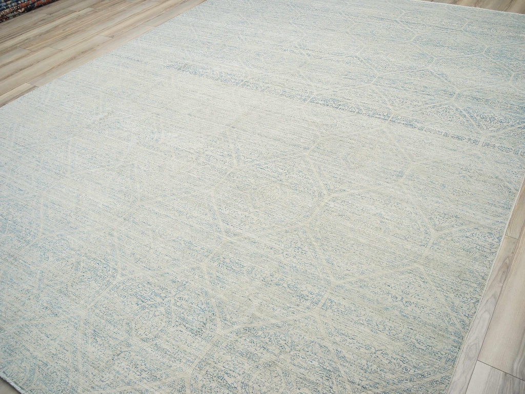 10x14 Ft Light Blue Gabbeh Rug - Hand Knotted Oriental Wool Rug