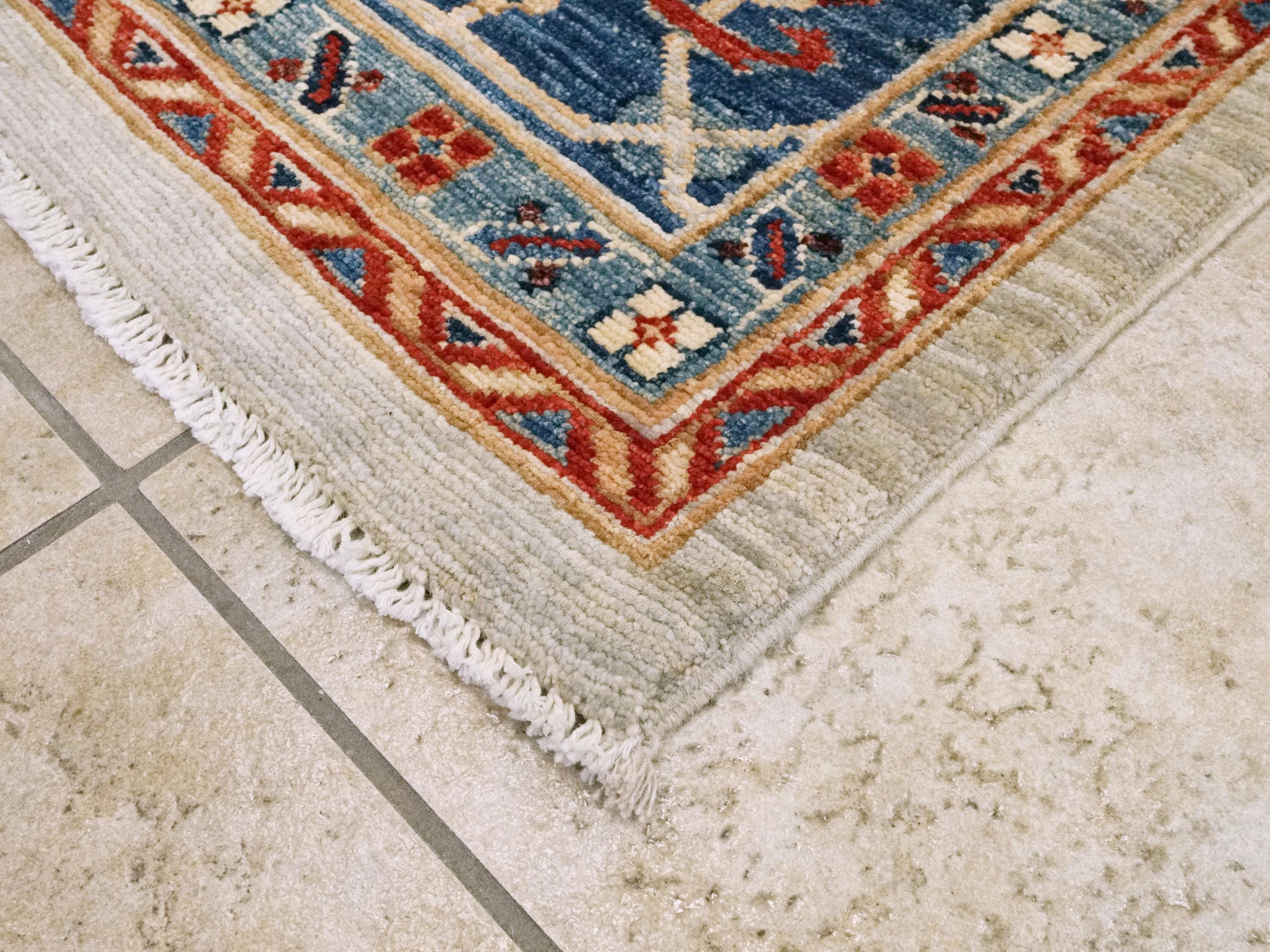 9x12 Ft Blue & White Bidjar Rug - Hand Knotted Persian Style Wool Rug