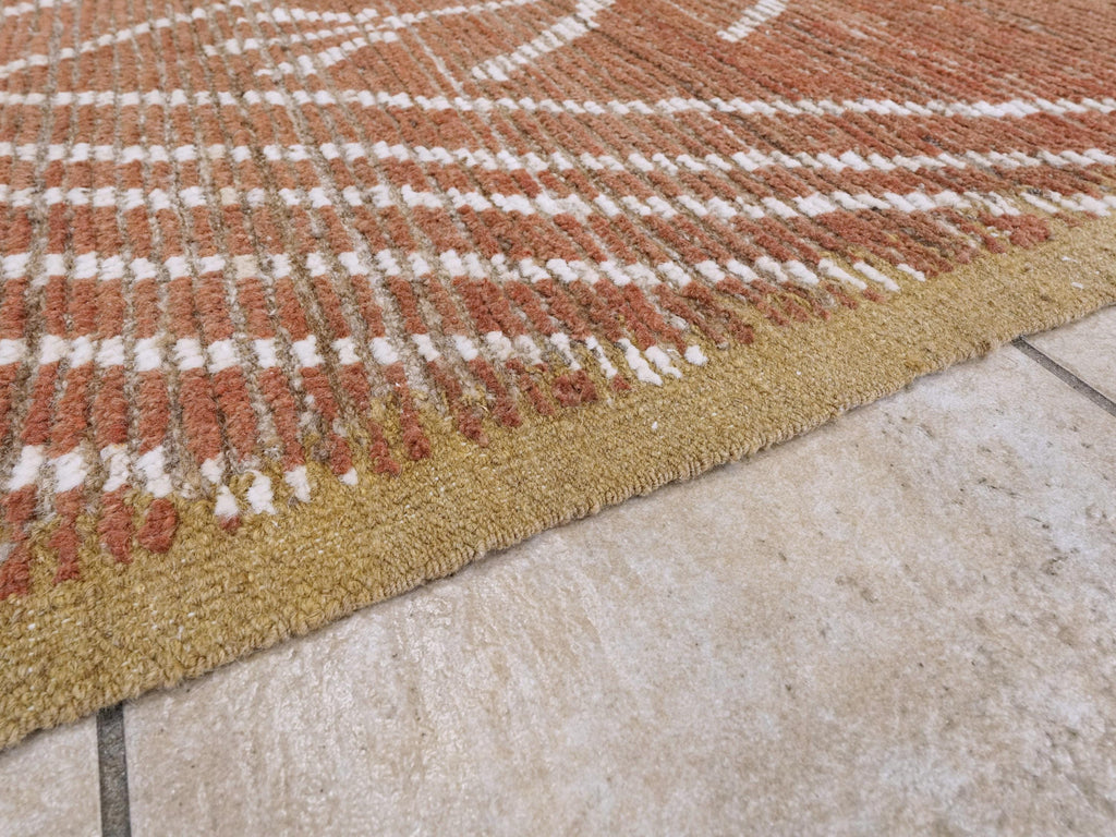 9x12 Ft Red Moroccan Rug - Hand Knotted Area Rug - Tribal Design