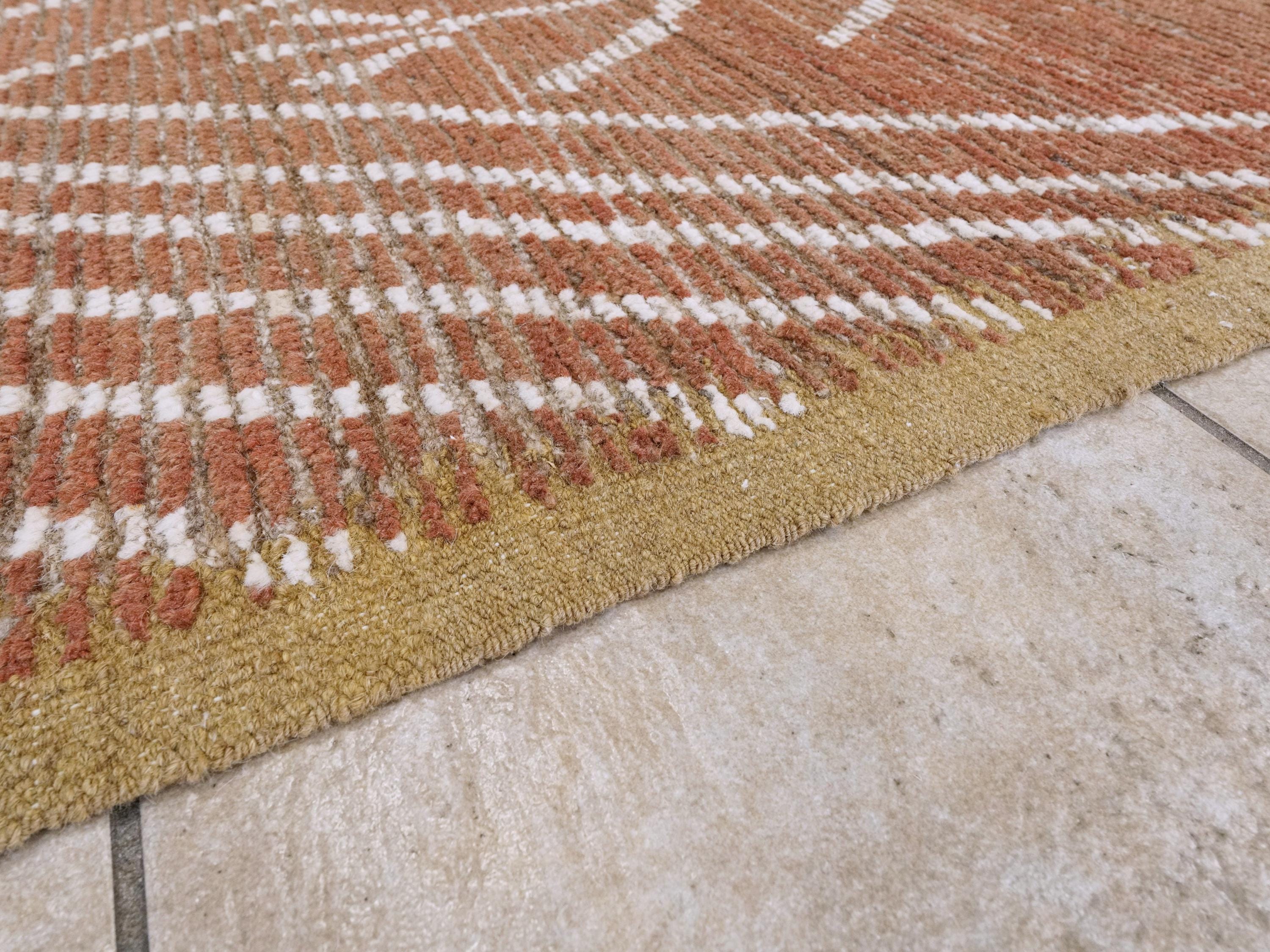 9x12 Ft Red Moroccan Rug - Hand Knotted Area Rug - Tribal Design
