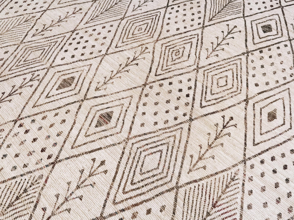 13x16 Ft Beige Moroccan Rug - Afghan Wool Area Rug - Oversize