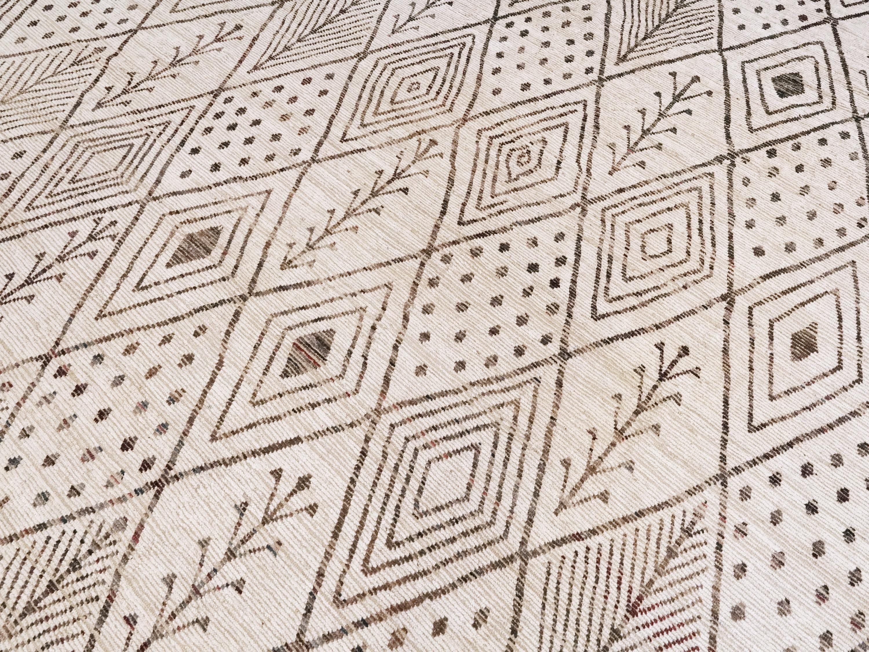 13x16 Ft Beige Moroccan Rug - Afghan Wool Area Rug - Oversize