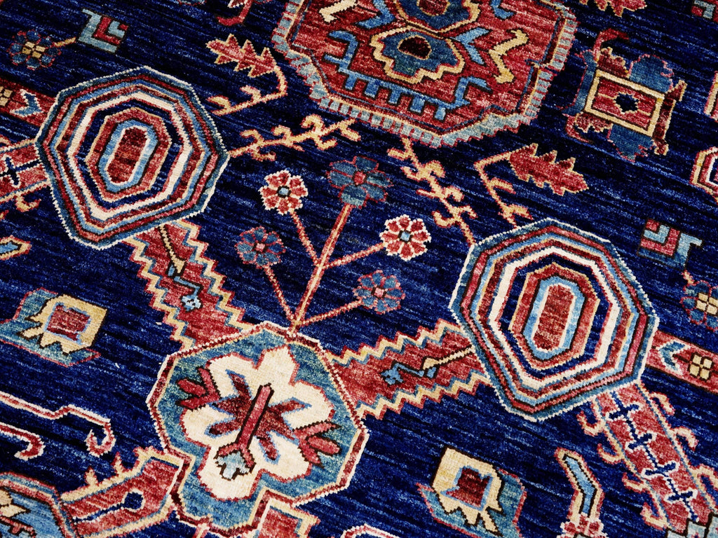 8x10 Ft Blue Heriz Rug - Traditional Hand Knotted Rug - Persian Design