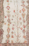 4x6 Ft Hand Knotted Moroccan Rug - Beige Shaggy Rug