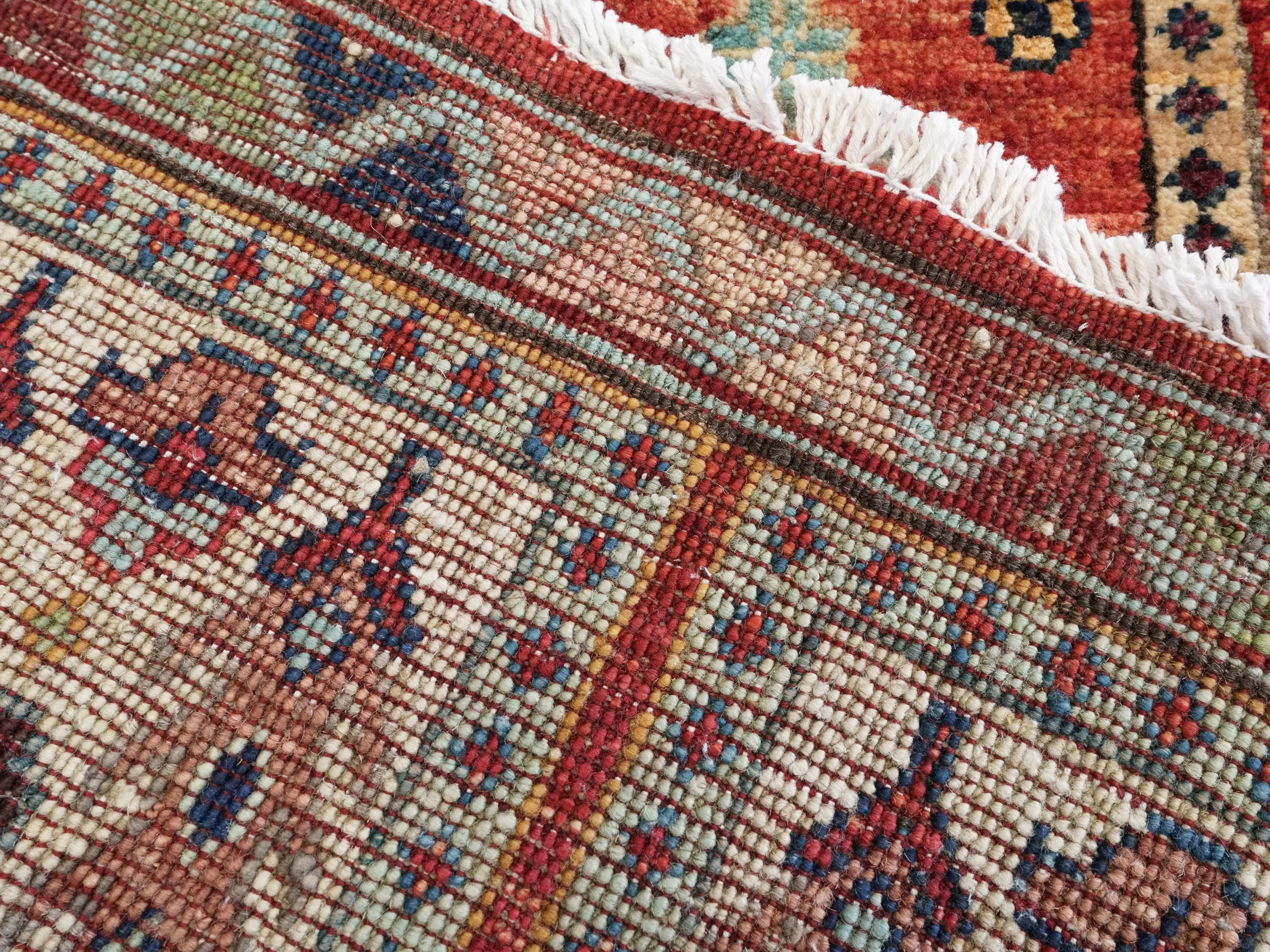 2x3 Ft Hand Knotted Red Heriz Rug - Afghan Wool Doormat