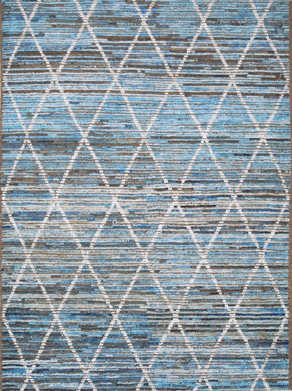 4x6 Ft Hand Knotted Blue Moroccan Rug - Small Wool Rug