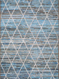 4x6 Ft Hand Knotted Blue Moroccan Rug - Small Wool Rug
