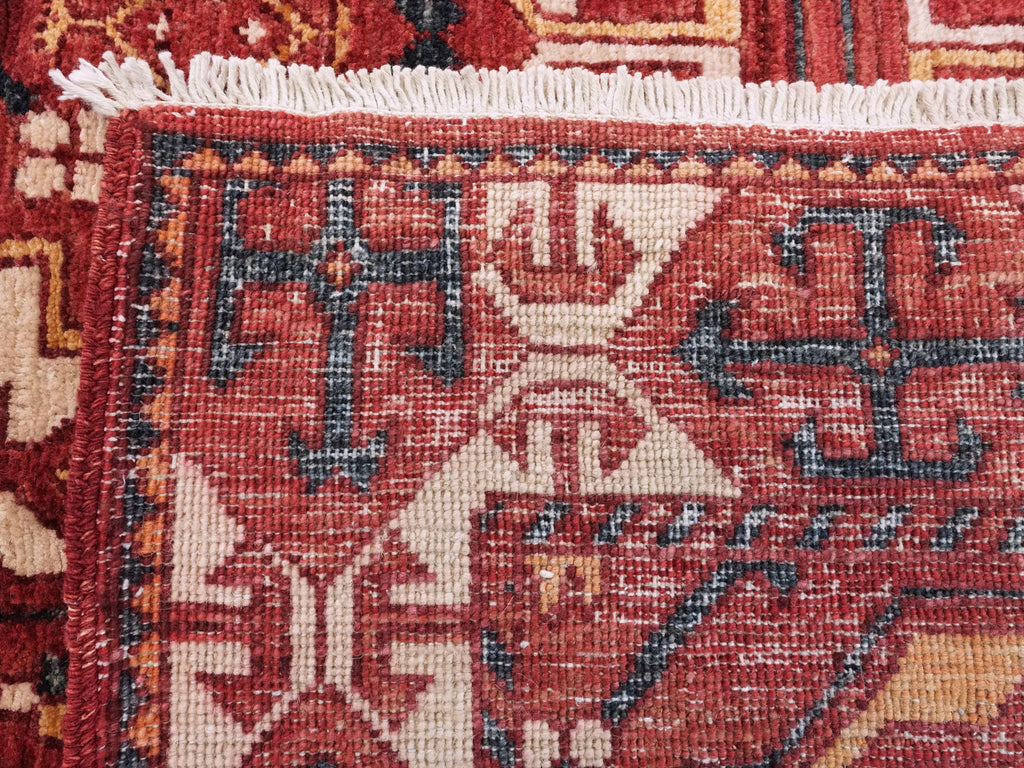 9x12 Ft Red Ersari Rug - Hand Knotted Oriental Rug - Turkmen Design
