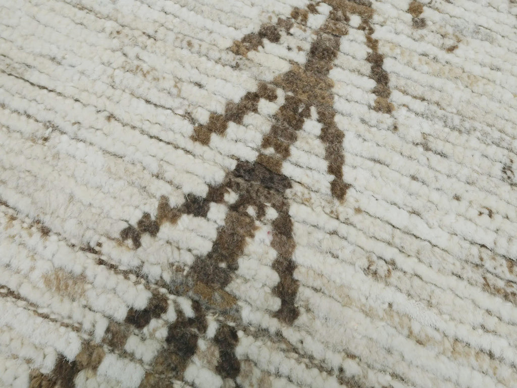 3x5 Ft Hand Knotted White Moroccan Rug - Afghan Tribal Rug